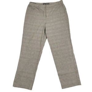 Linda Allard Black Tan Red Houndstooth Straight Leg Trouser Pants Women’s Sz 12